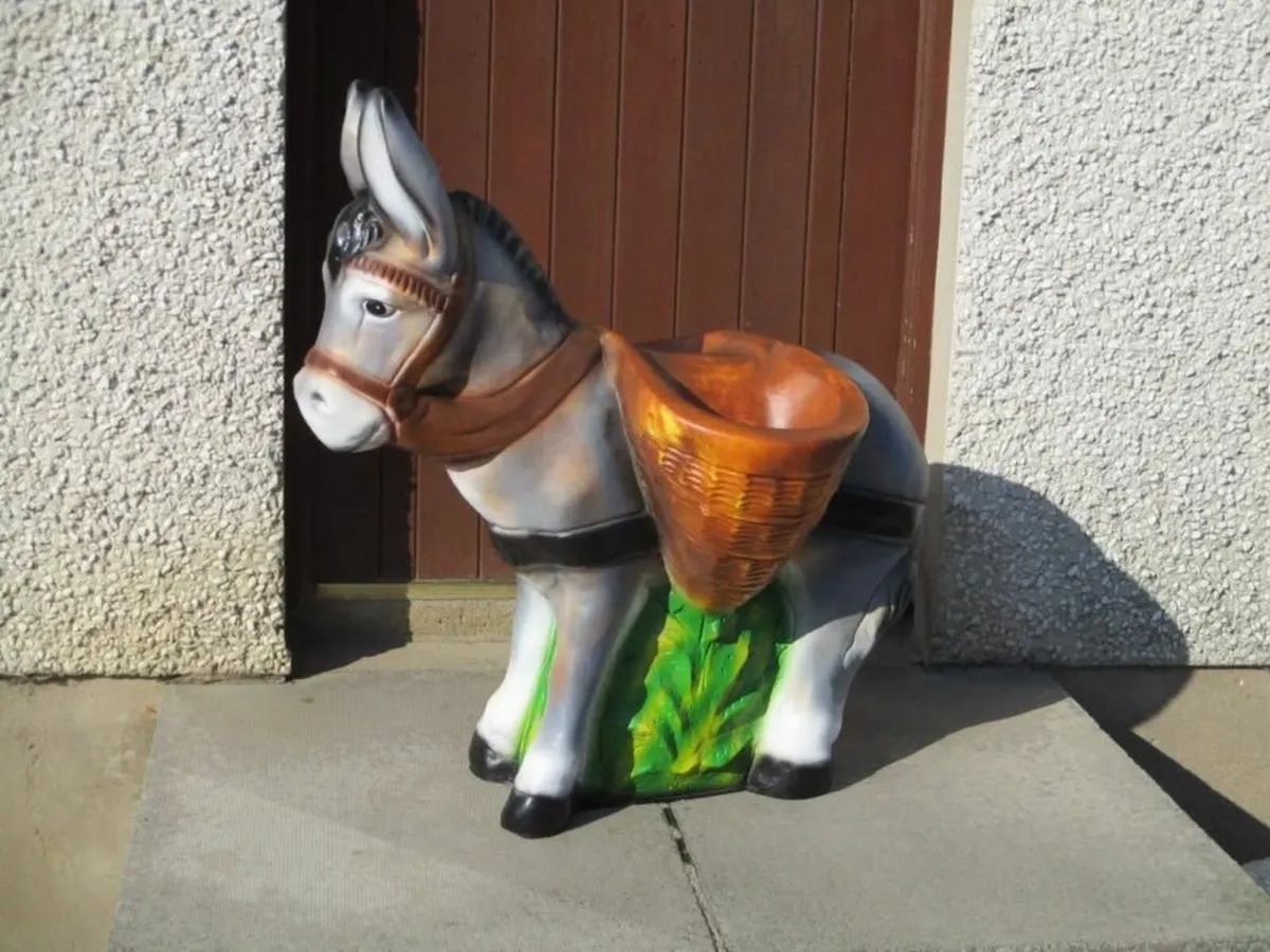 Large Fibreglass Donkey Planter - Image 1