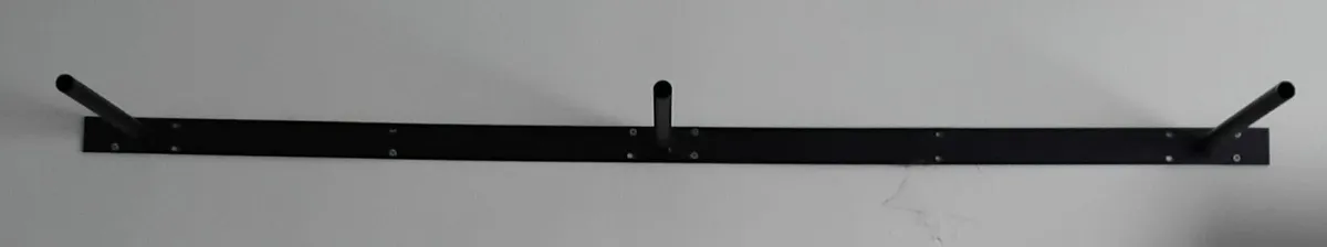 Two floating black wall shelves, 190x26cm - Image 2