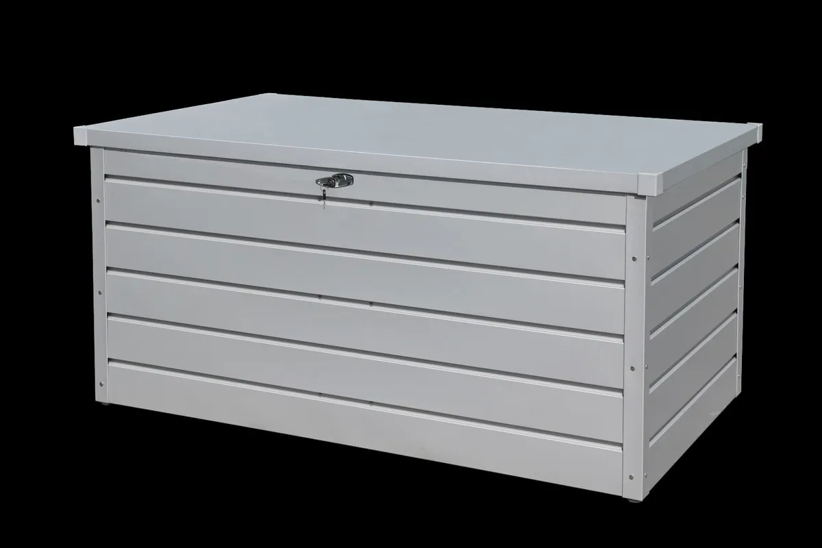 Silver Palladium Steel Patio Deck Boxes - Image 2