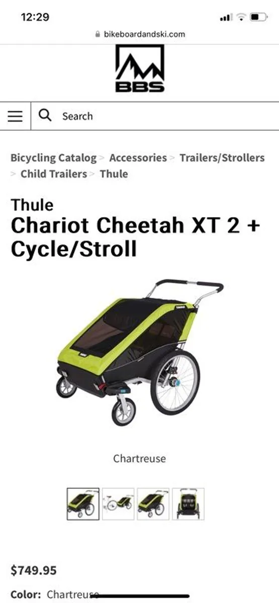 Thule Chariot Cheetah XT 2 Bike Trailer - Image 1