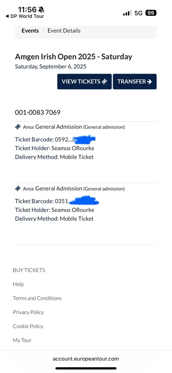 Irish Open Tickets - Image 1