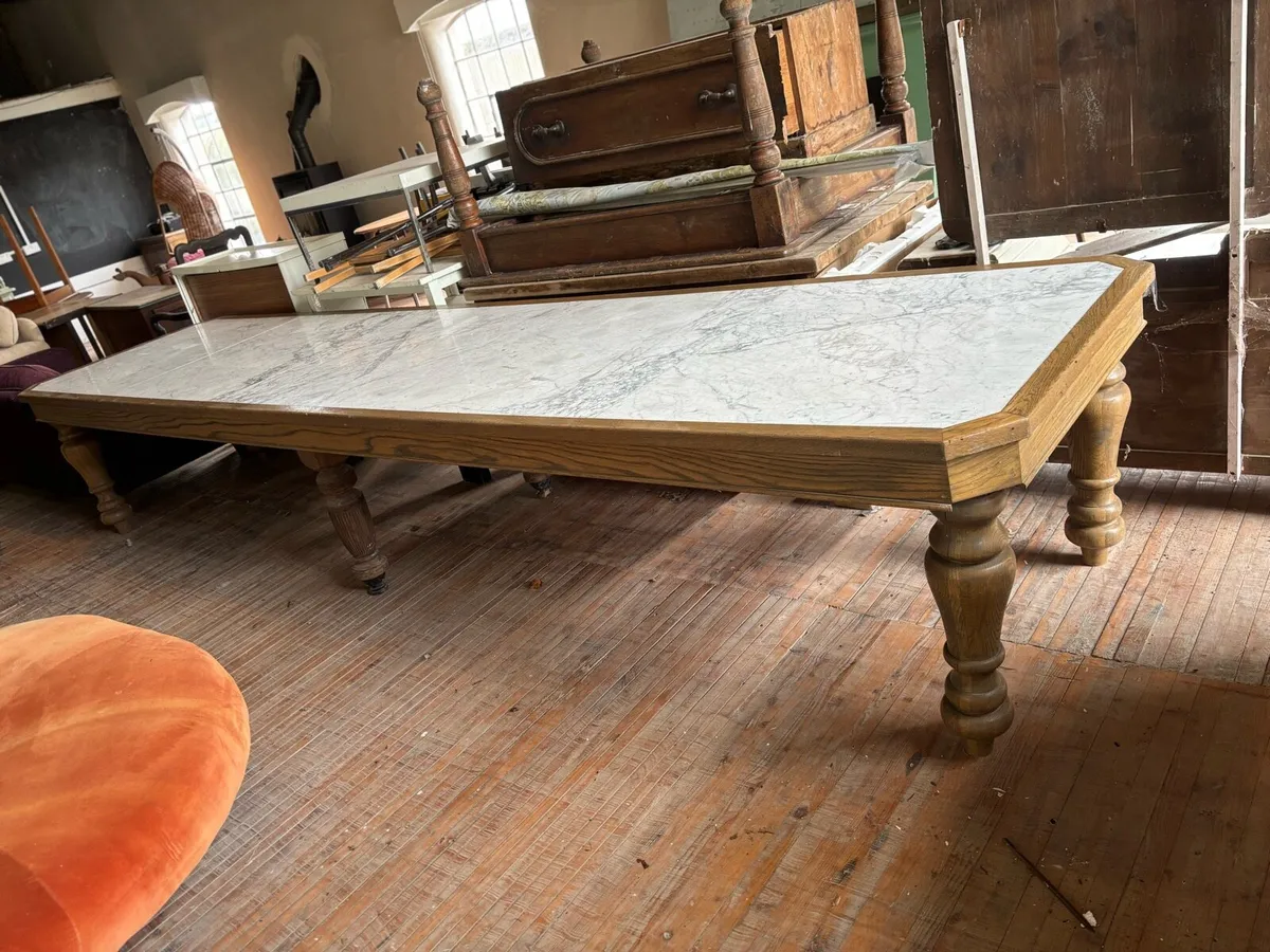 Large marble bakers table Victorian - Image 1