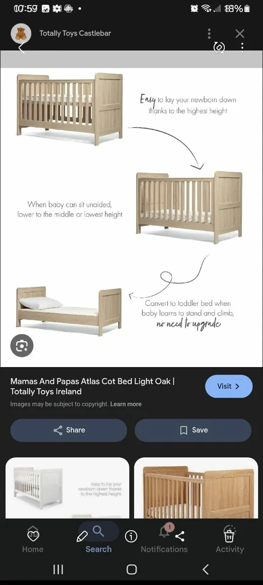 Baby cot - Image 1