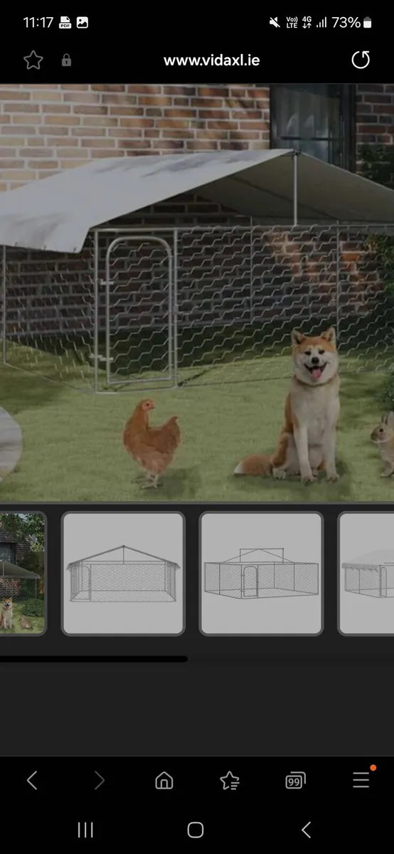 10 ft play area dog cage with roof new can deliver - Image 1