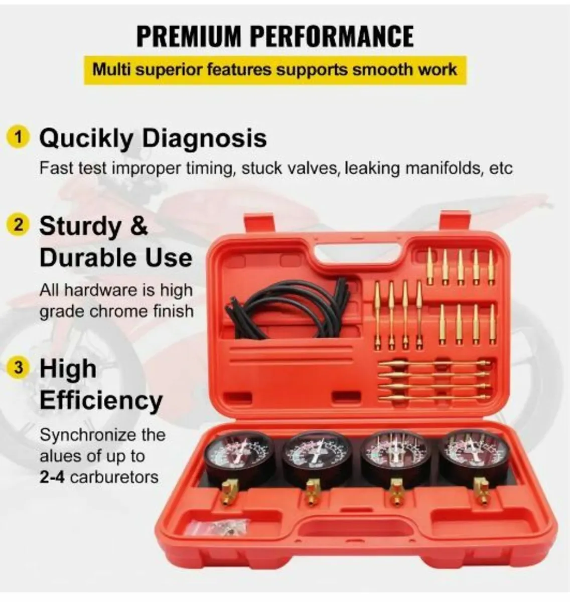 Fuel Vacuum Carburetor Synchronize Tool Kit - Image 3