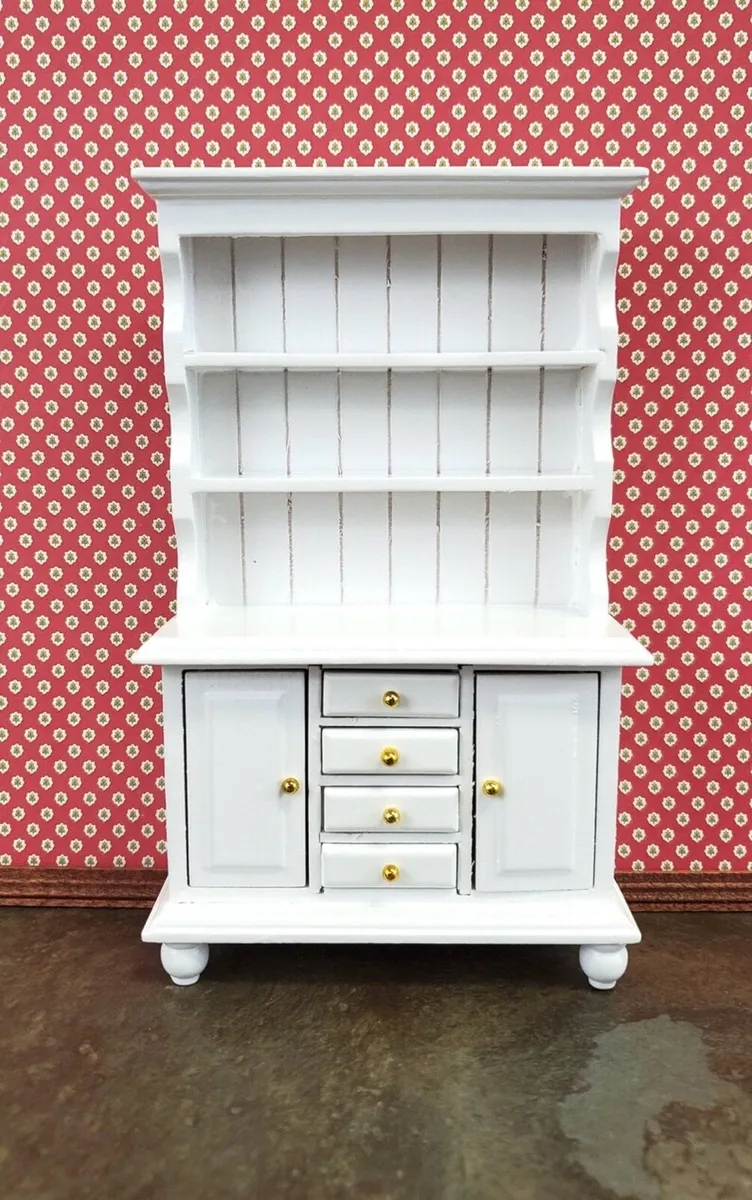 White Cabinet Dollhouse Miniature 1:12 - Image 2