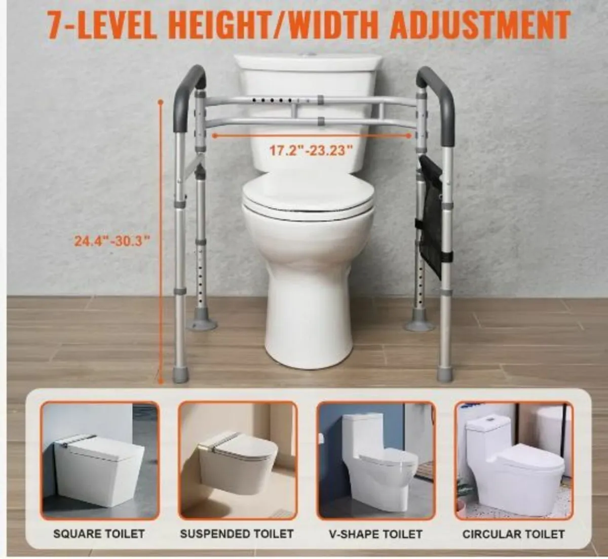 Foldable Toilet Safety Rail Toilet Rail - Image 3