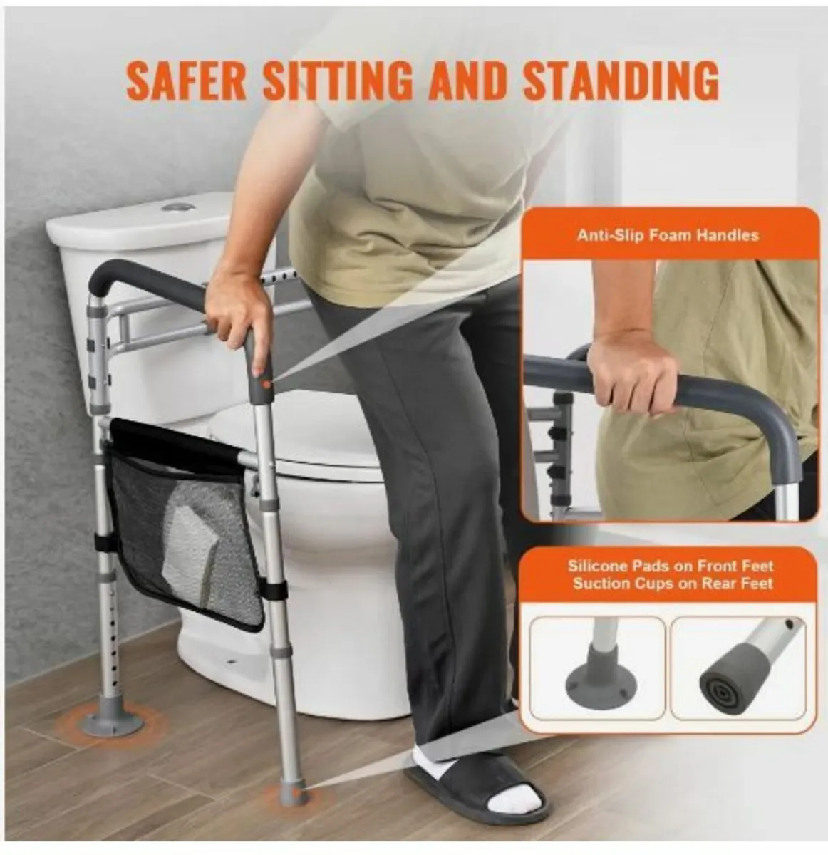 Foldable Toilet Safety Rail Toilet Rail - Image 4