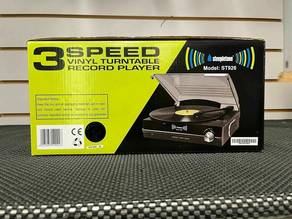 SteepleTone 3 Speed Vinyl Turntable Record Player - Image 2