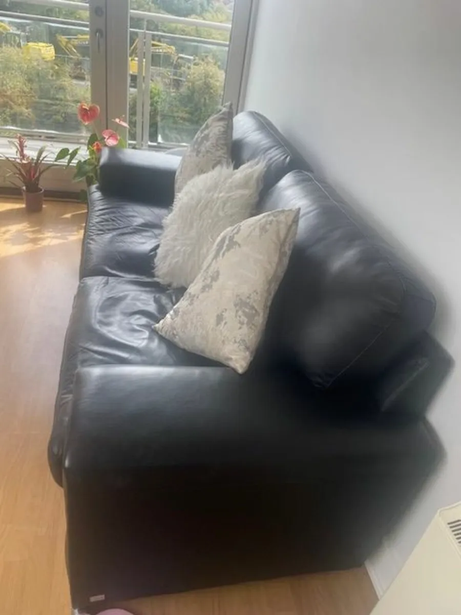 Two seater black sofa - Image 2