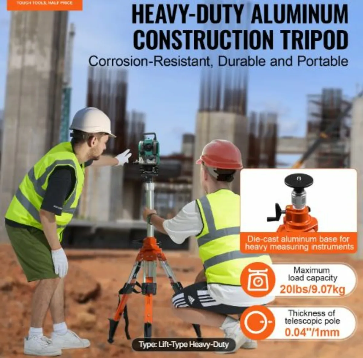 Laser Level Tripod Stand5/8"-11 Thread 27.16-67.71 - Image 2
