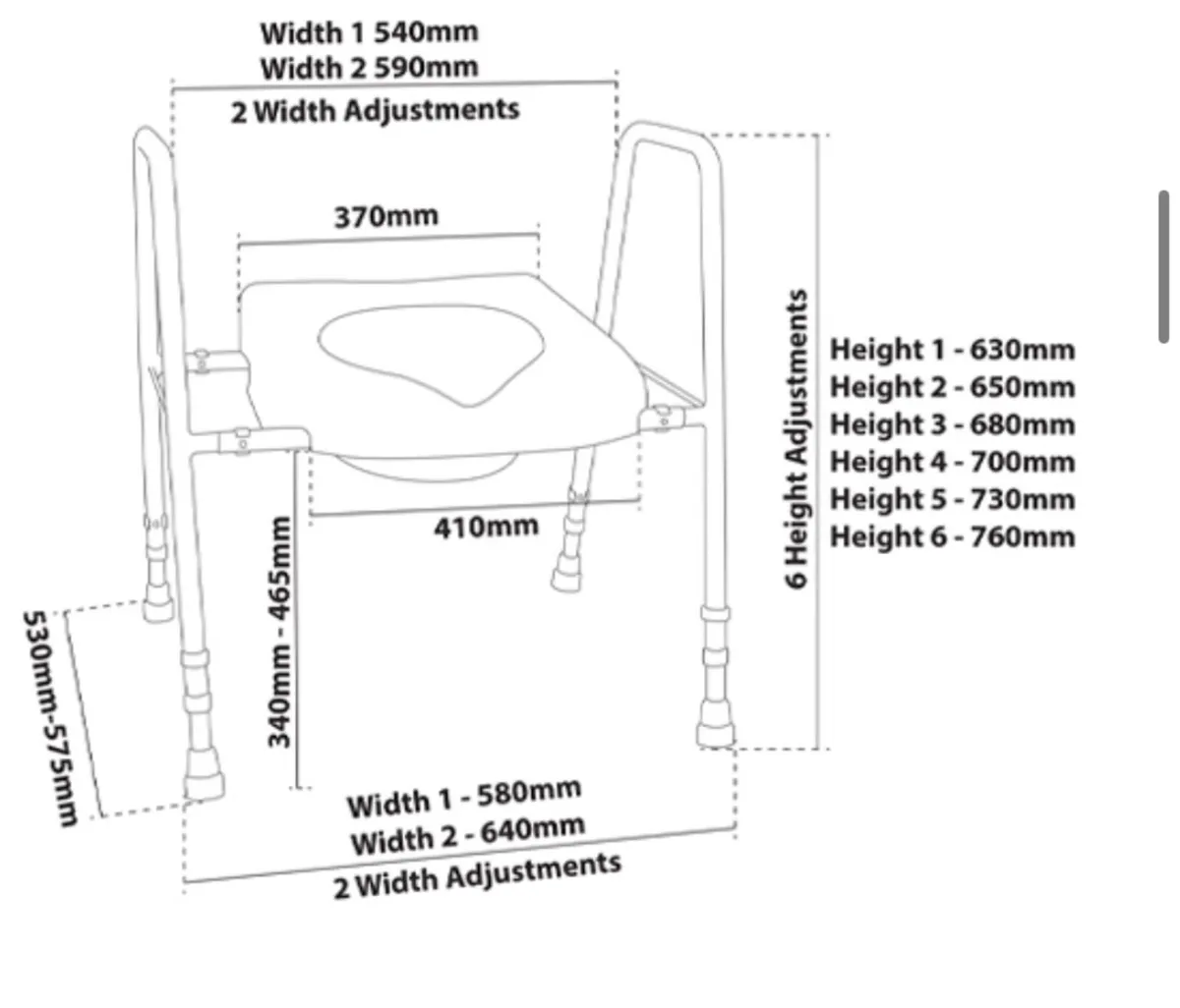 Raised Toilet Seat with frame - Image 4