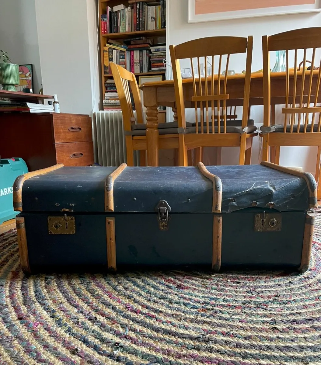 Antique Vintage Trunk - Image 2
