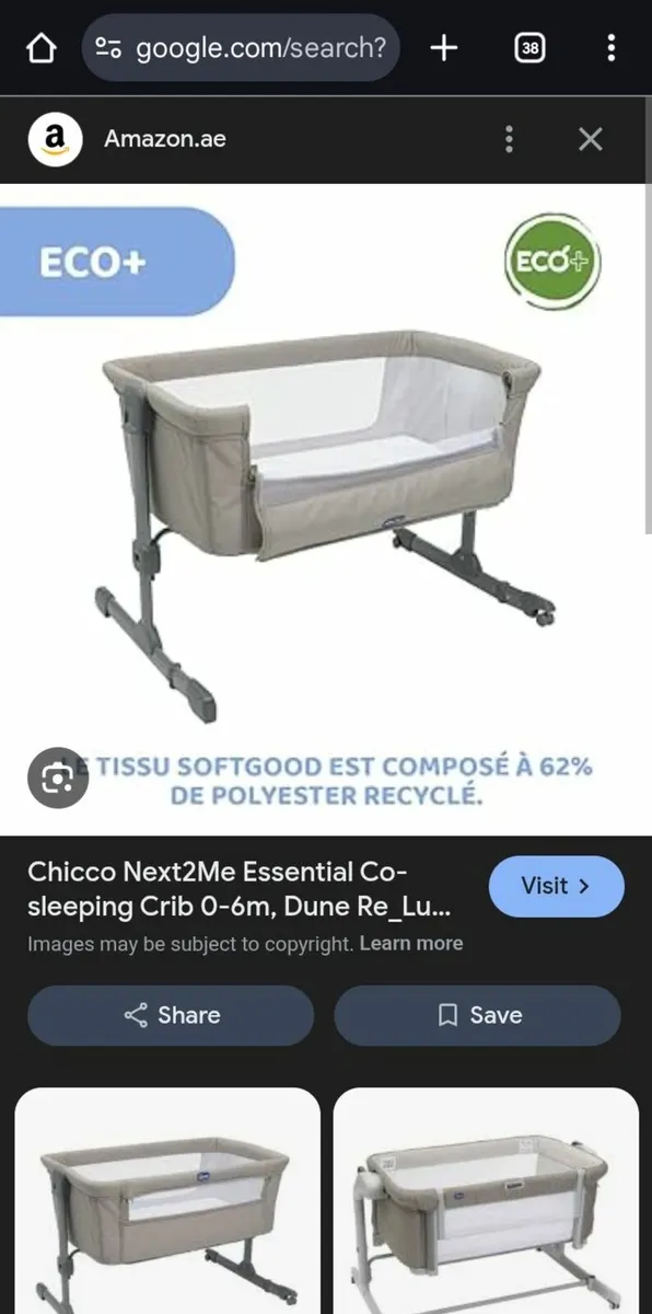 Baby crib - chicco next2me - barely used - Image 1