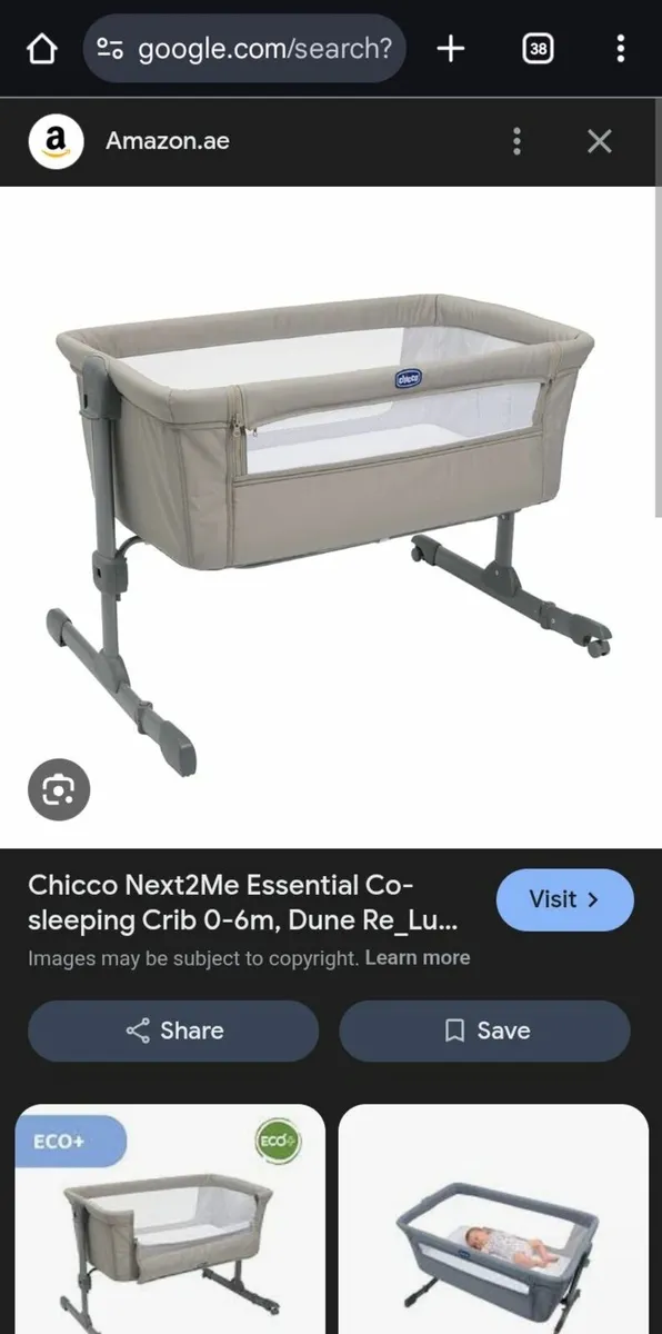Baby crib - chicco next2me - barely used - Image 2