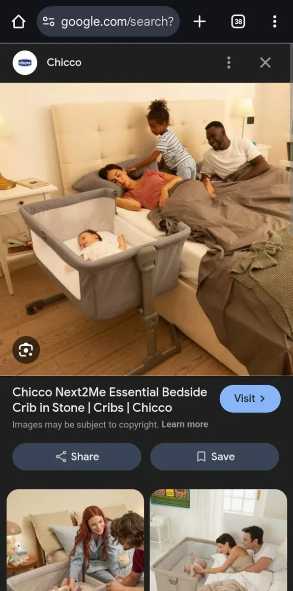 Baby crib - chicco next2me - barely used - Image 3