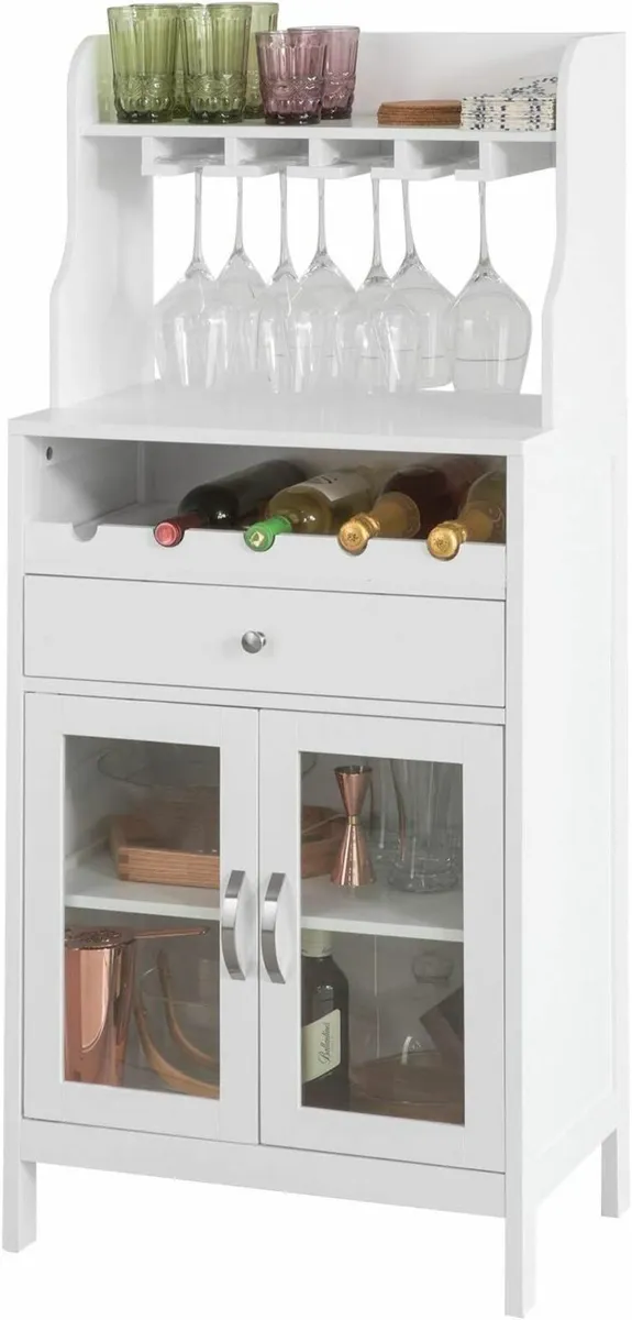 Tall White Drinks Cabinet - Image 3