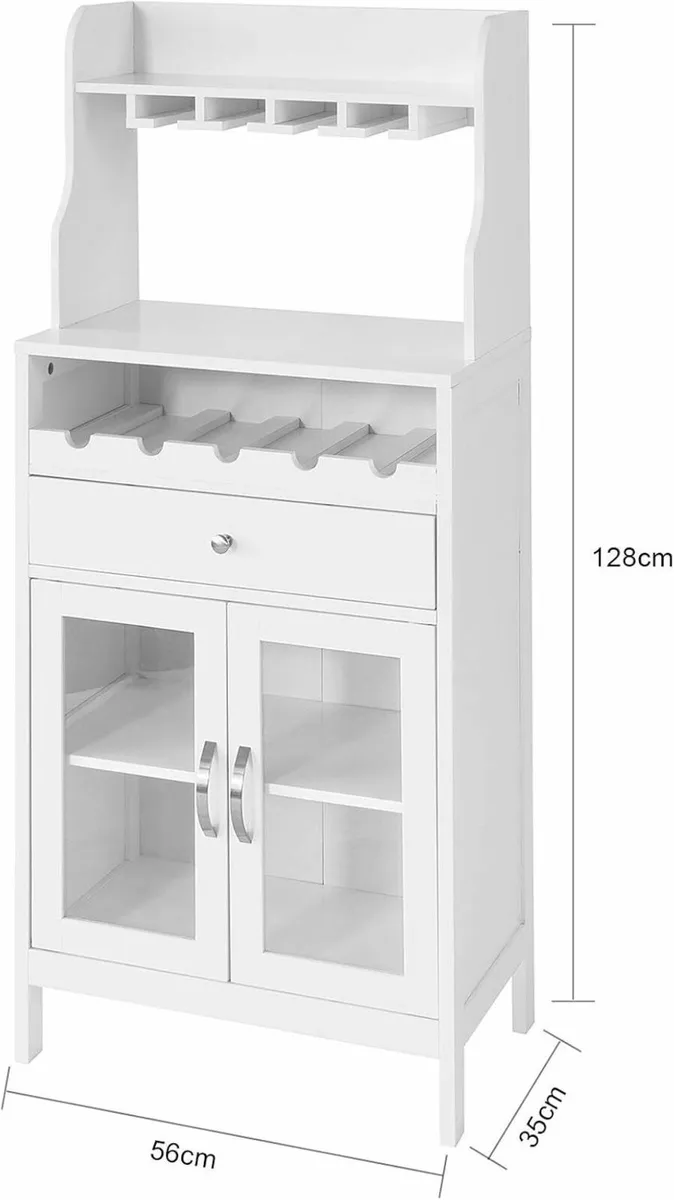 Tall White Drinks Cabinet - Image 4