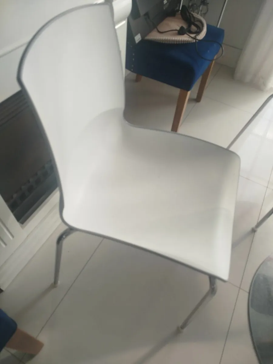 Grey/white dining chairs - Image 1