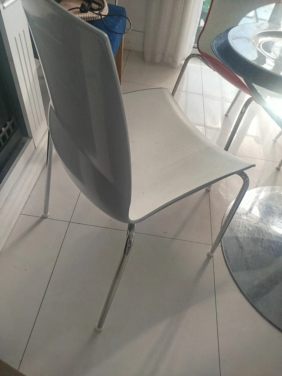 Grey/white dining chairs - Image 2