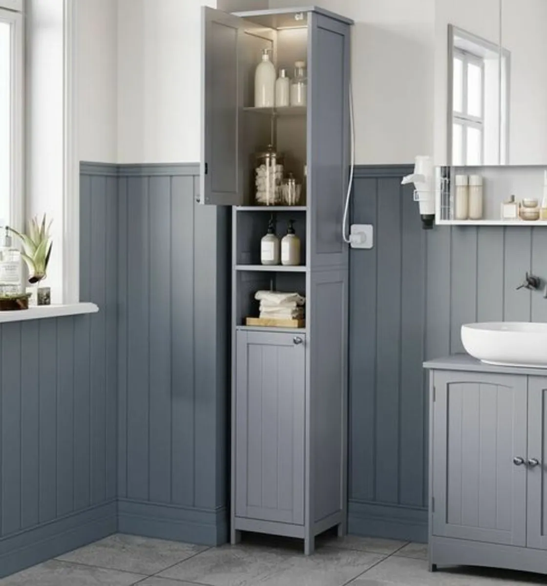 Bathroom Cabinet with lighting Grey or White - Image 1