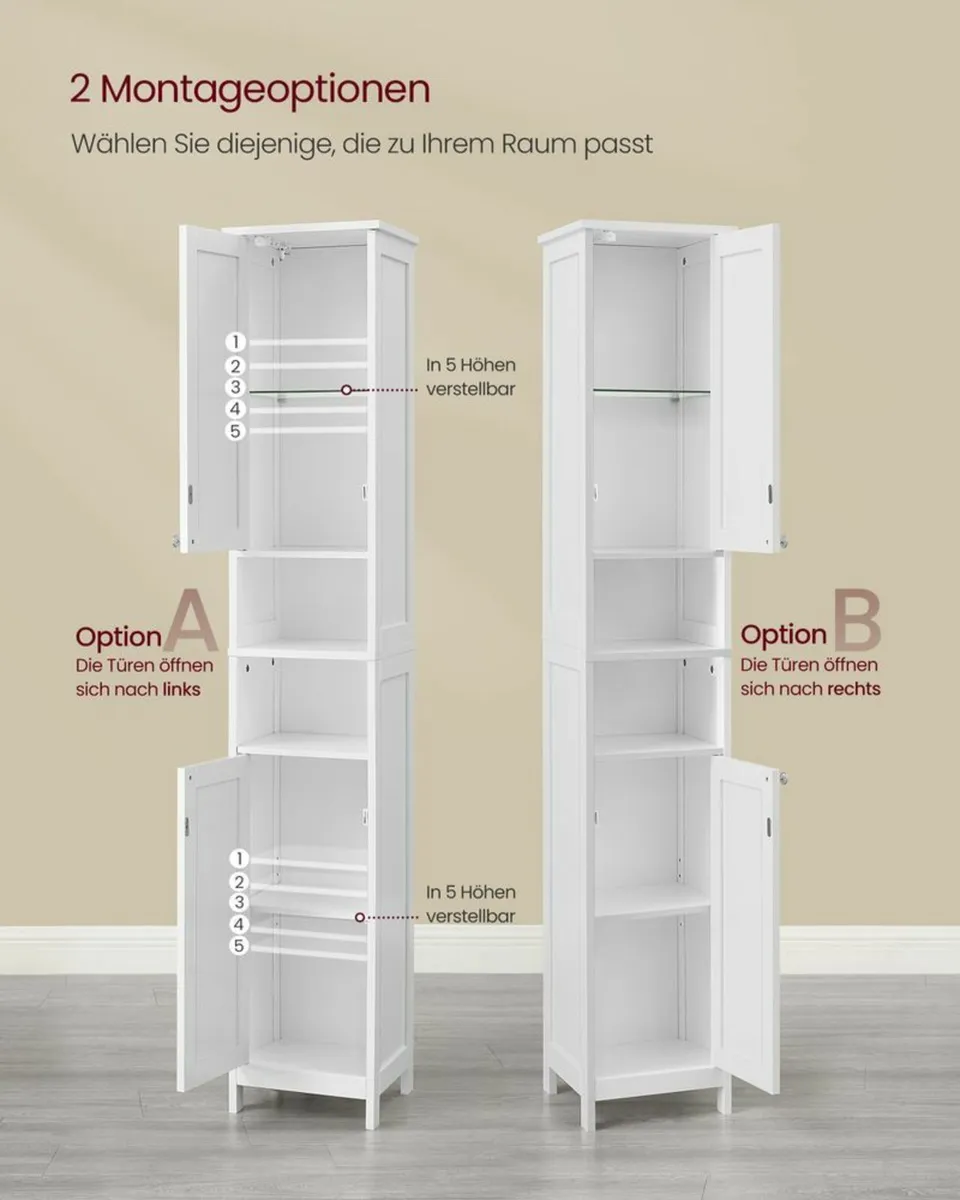 Bathroom Cabinet with lighting Grey or White - Image 4