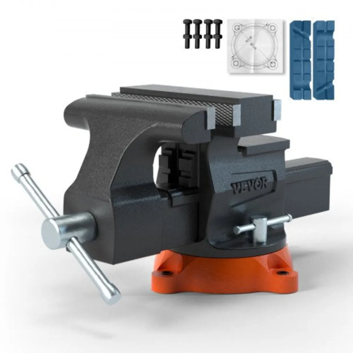 Bench Vise, 6.5" Jaw Width 6.5" Forward &9.3" Reve