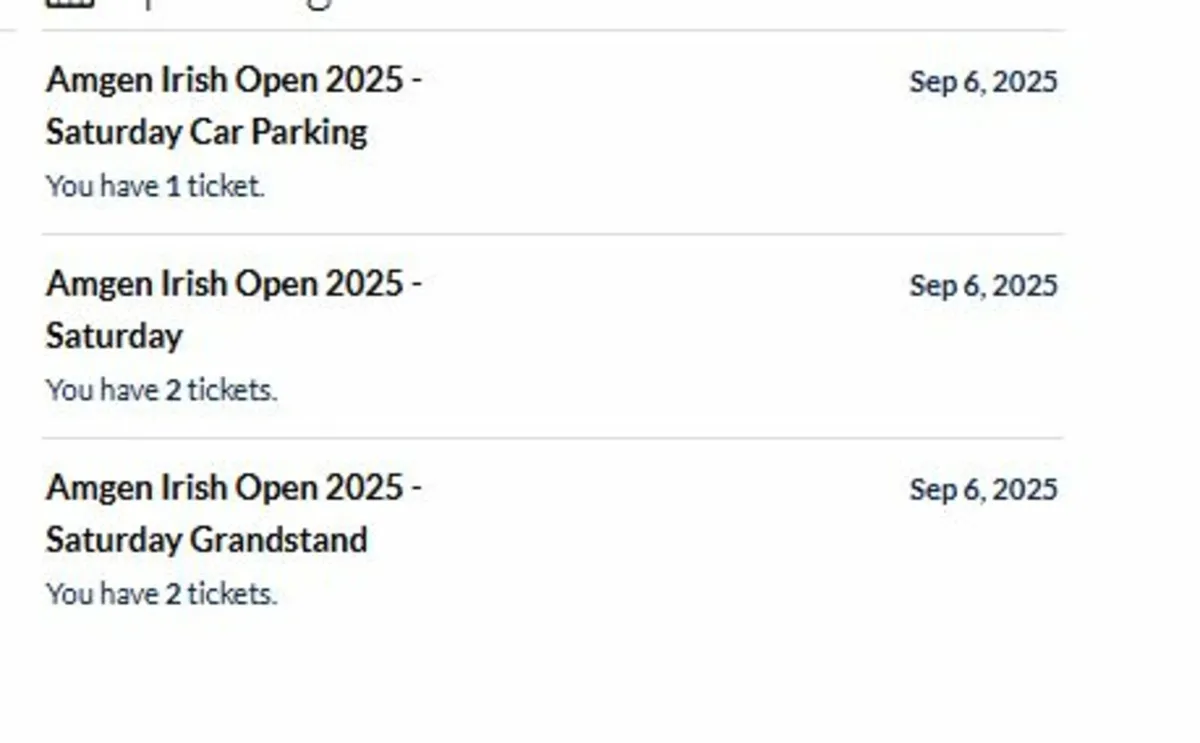 Irish Open Tickets Saturday - Image 1