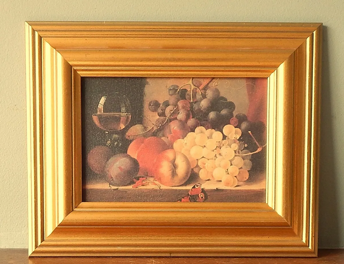 Still Life Print on Board in Ornate Wood Frame - Image 3