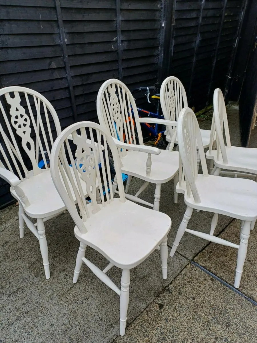 Antique Windsor Wheelback Dining/Kitchen Chairs - Image 1