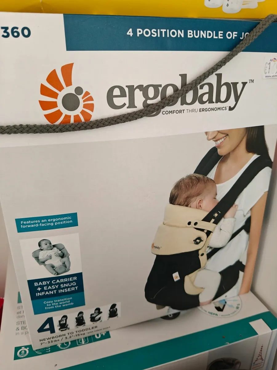 Ergobaby carrier with infant insert and rain cover - Image 1