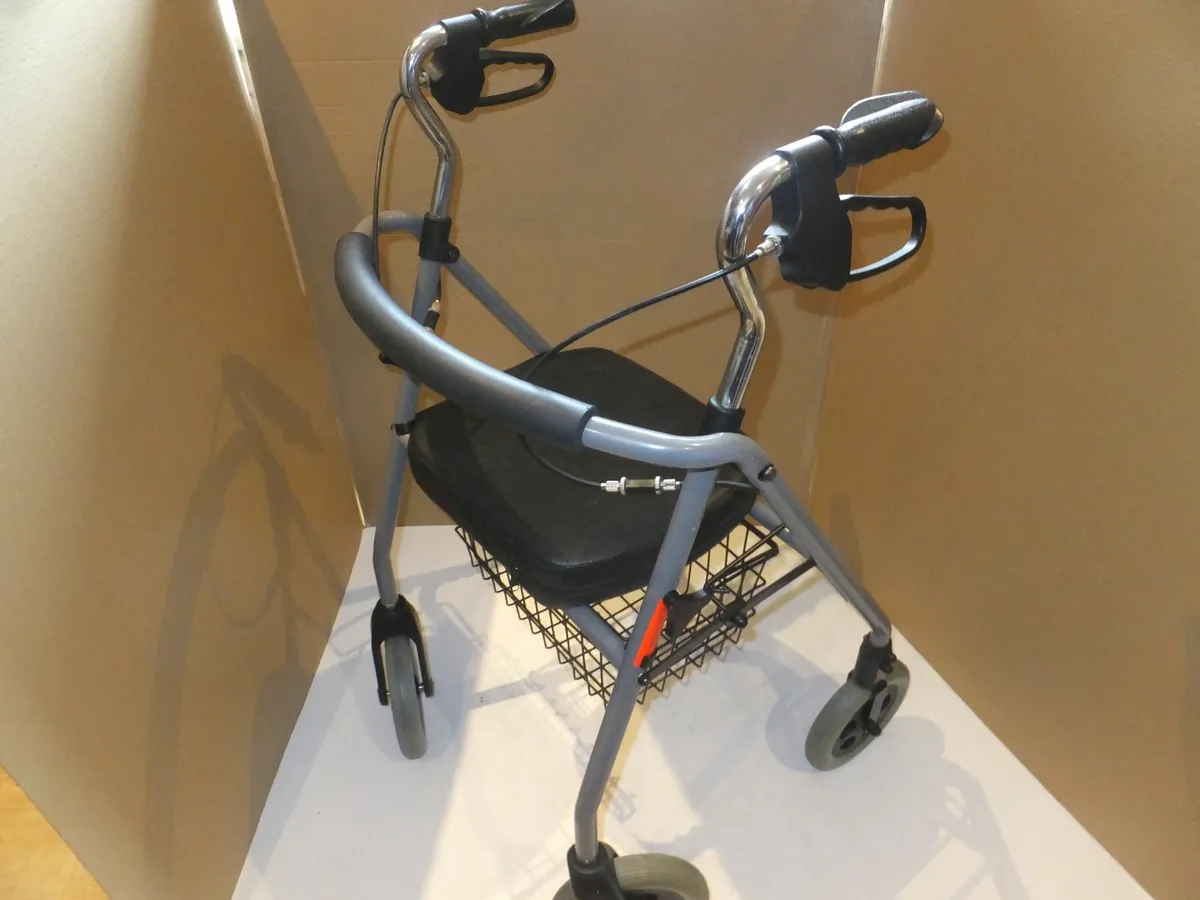 Mobility Rollator Walker + storage, brakes - Image 1