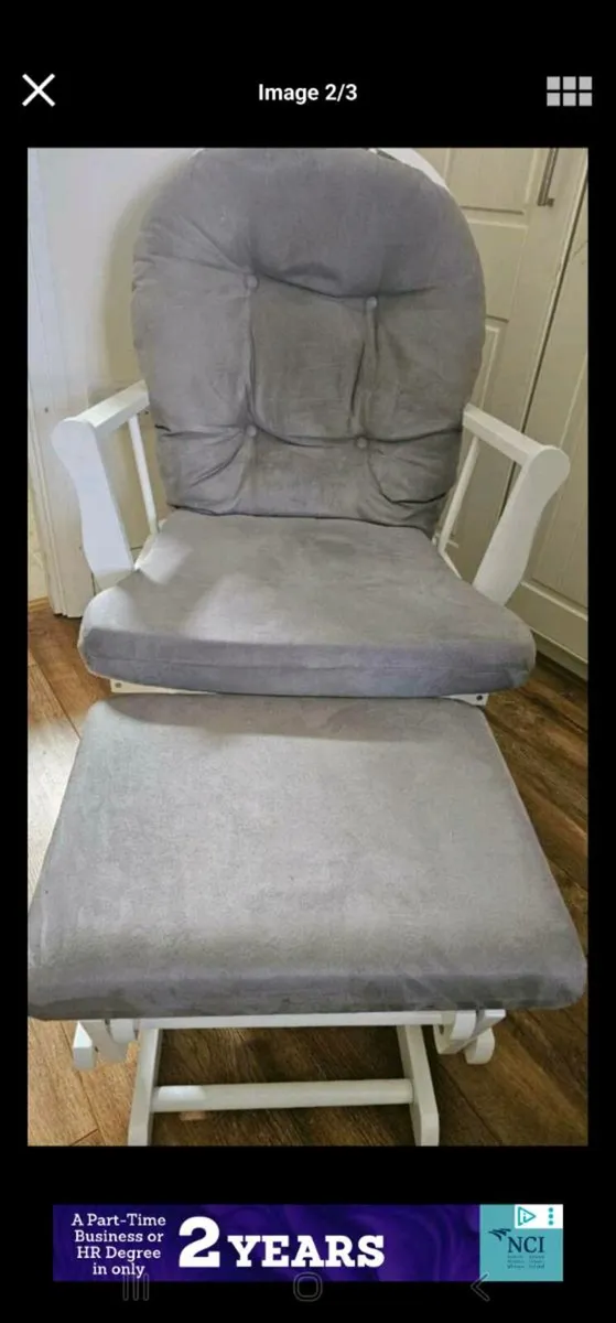 Babyglo rocking chair / glider and footstool