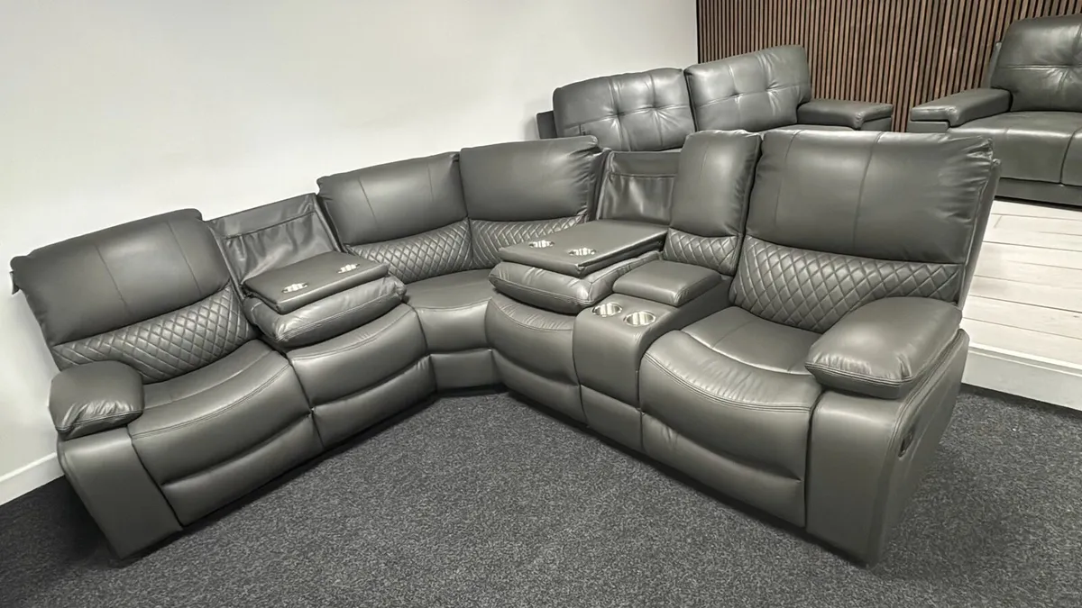 Rita Leather Manual Recliner Sofa - Image 2