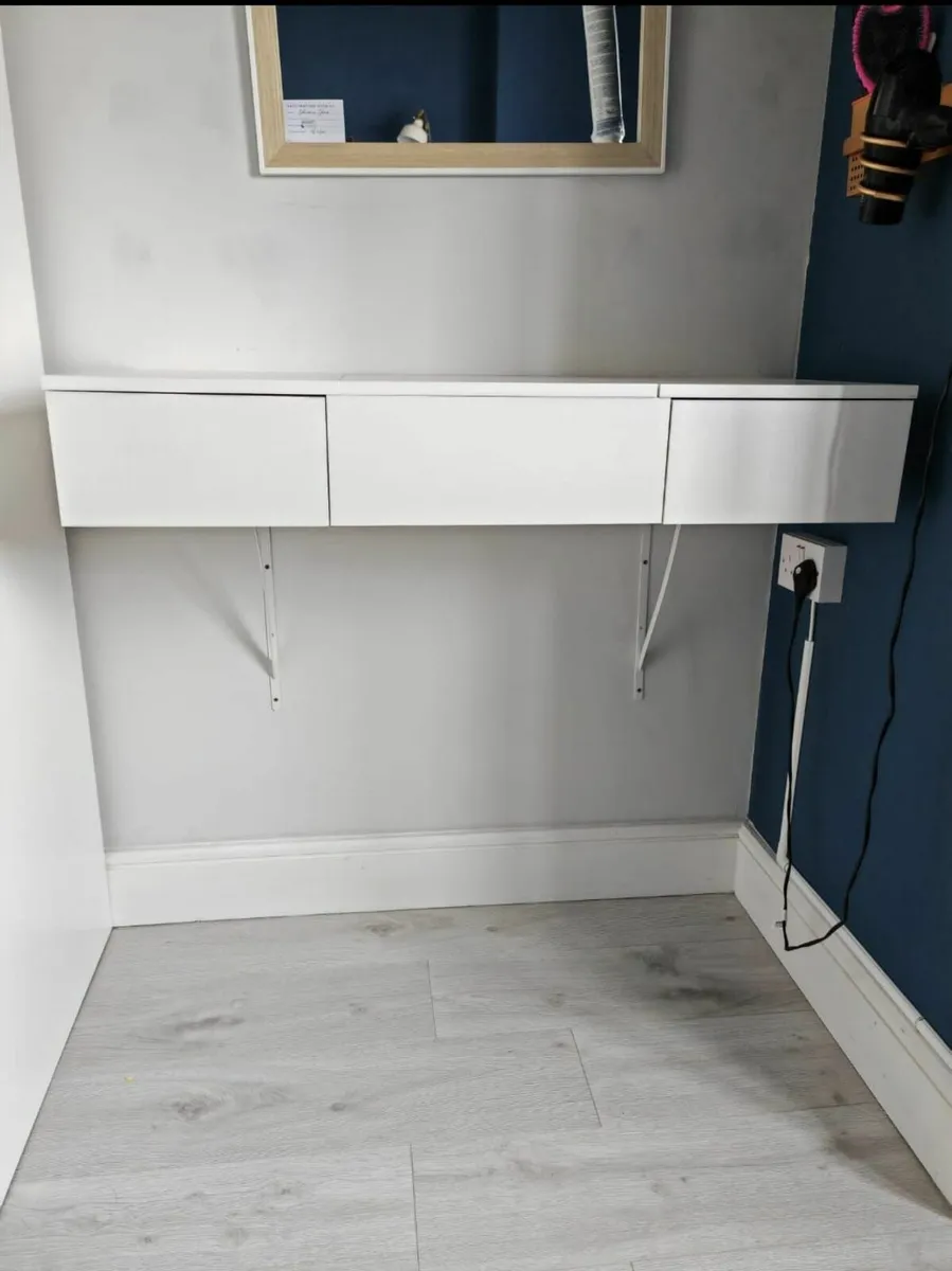 Wall Mounted Dressing Make up table with storage - Image 1