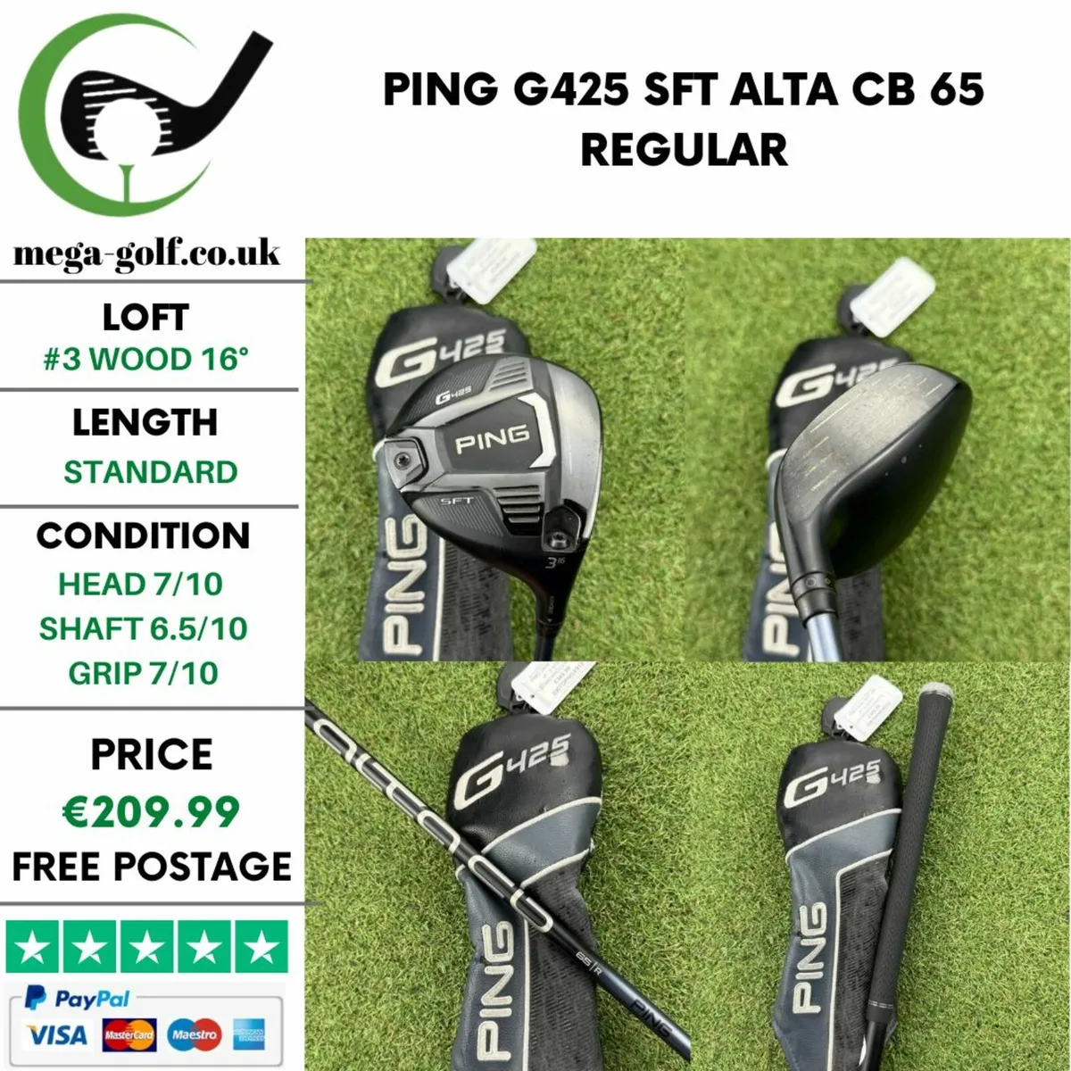 PING G425 SFT #3 WOOD 16° / ALTA CB 65 REGULAR - Image 1