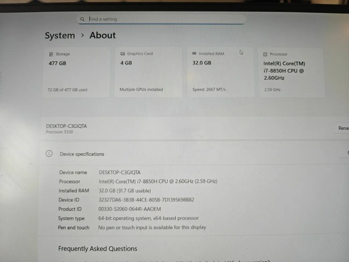 Dell Precision 5530 | i7 | 32GB | 512GB | 15.6" FH - Image 3