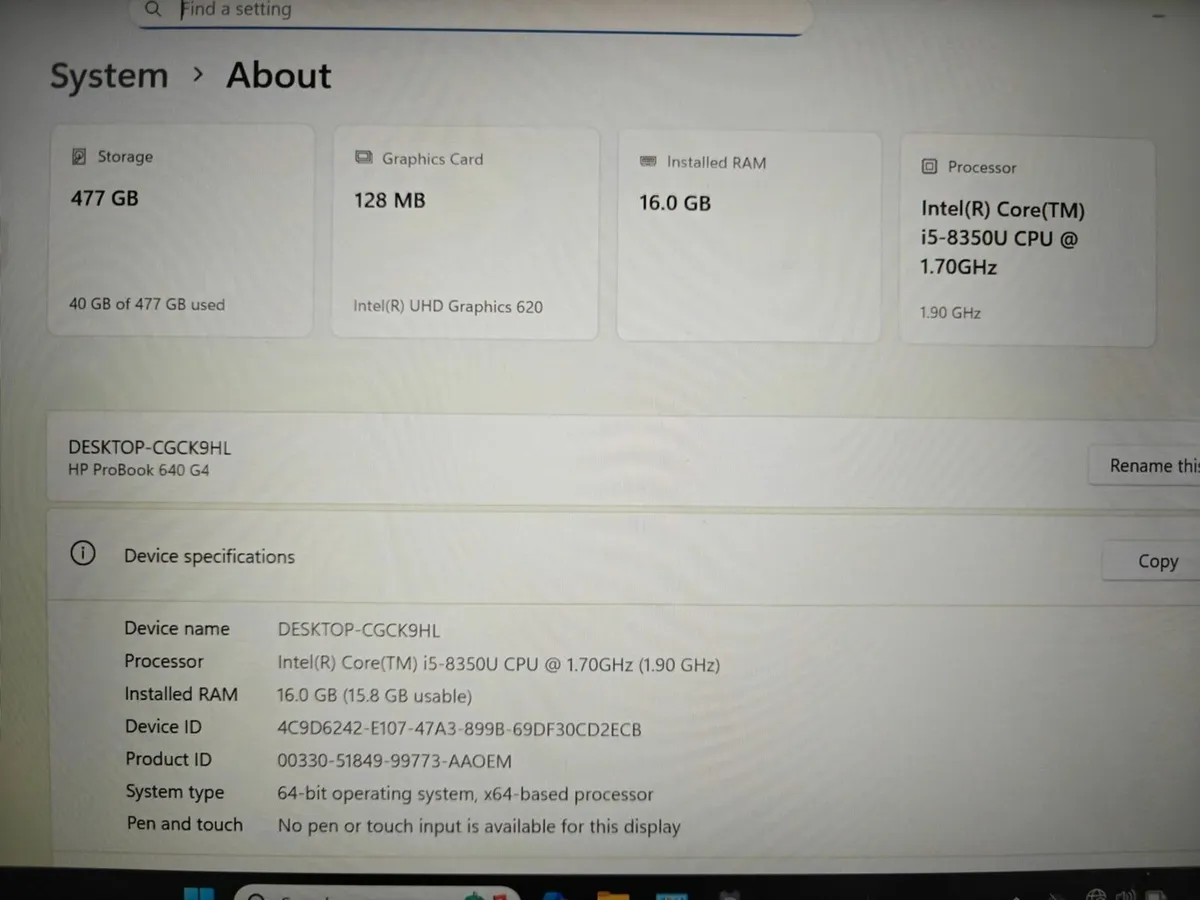 HP Probook 640 G4 | i5 | 16GB | 512GB | 14" FHD | - Image 3