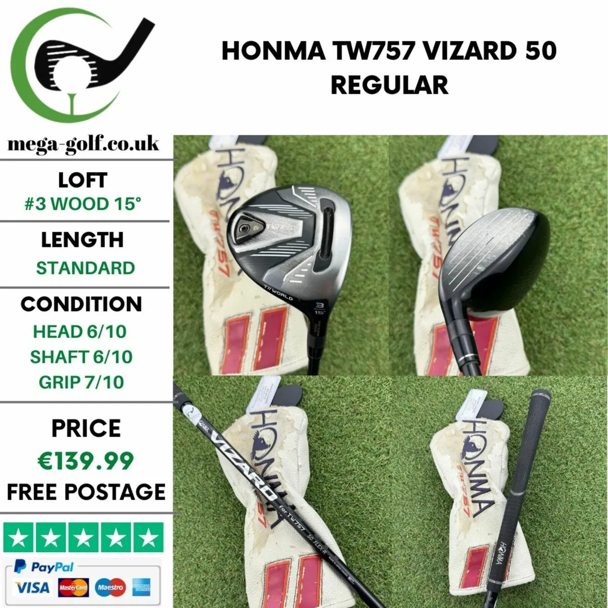 HONMA TW757 #3 WOOD 15° / VIZARD 50 REGULAR - Image 1