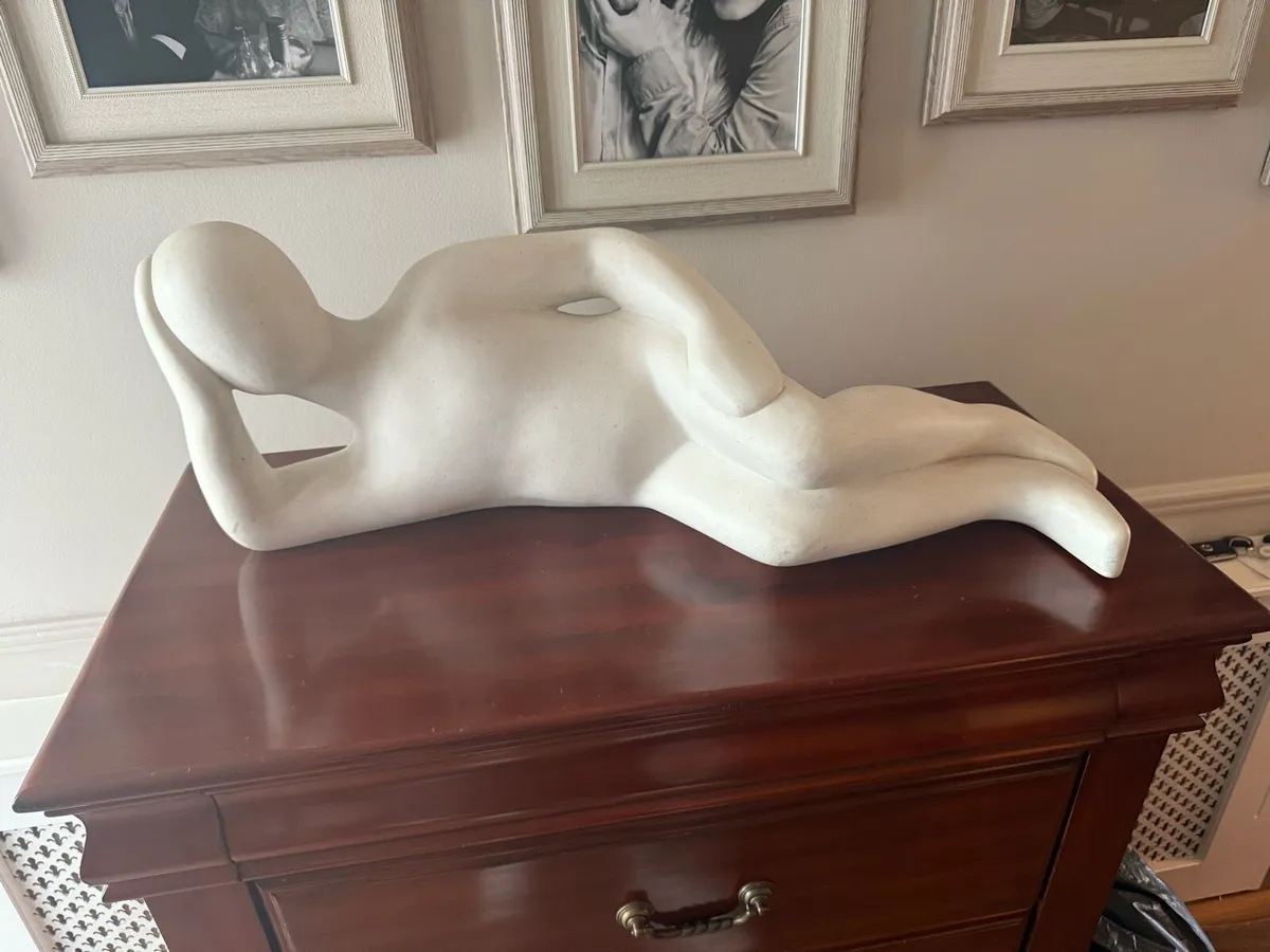 Large white stone sculpture figurine - Image 1