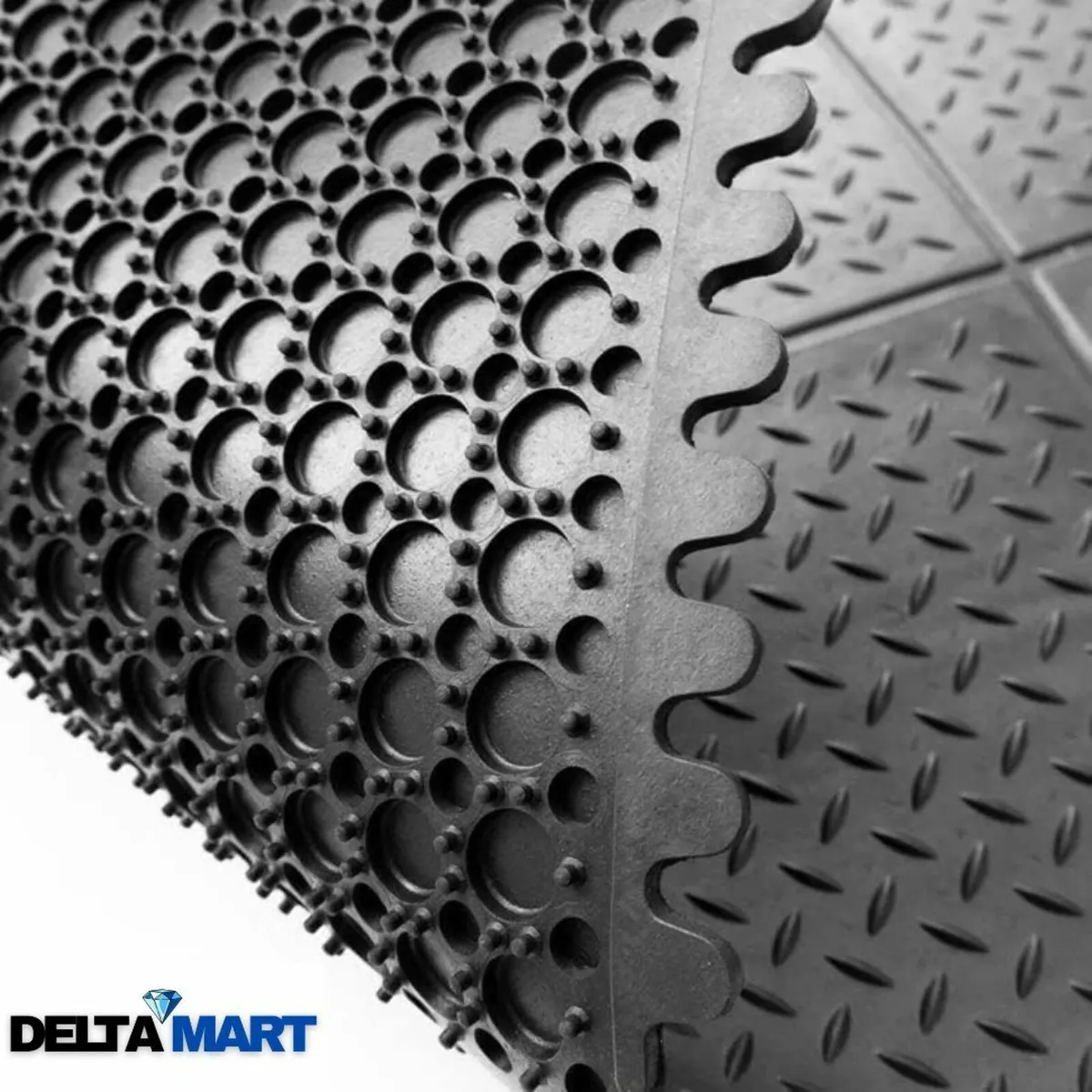 12mm Checker Rubber Gym Mat 3ft x 3ft – Non-Slip - Image 4