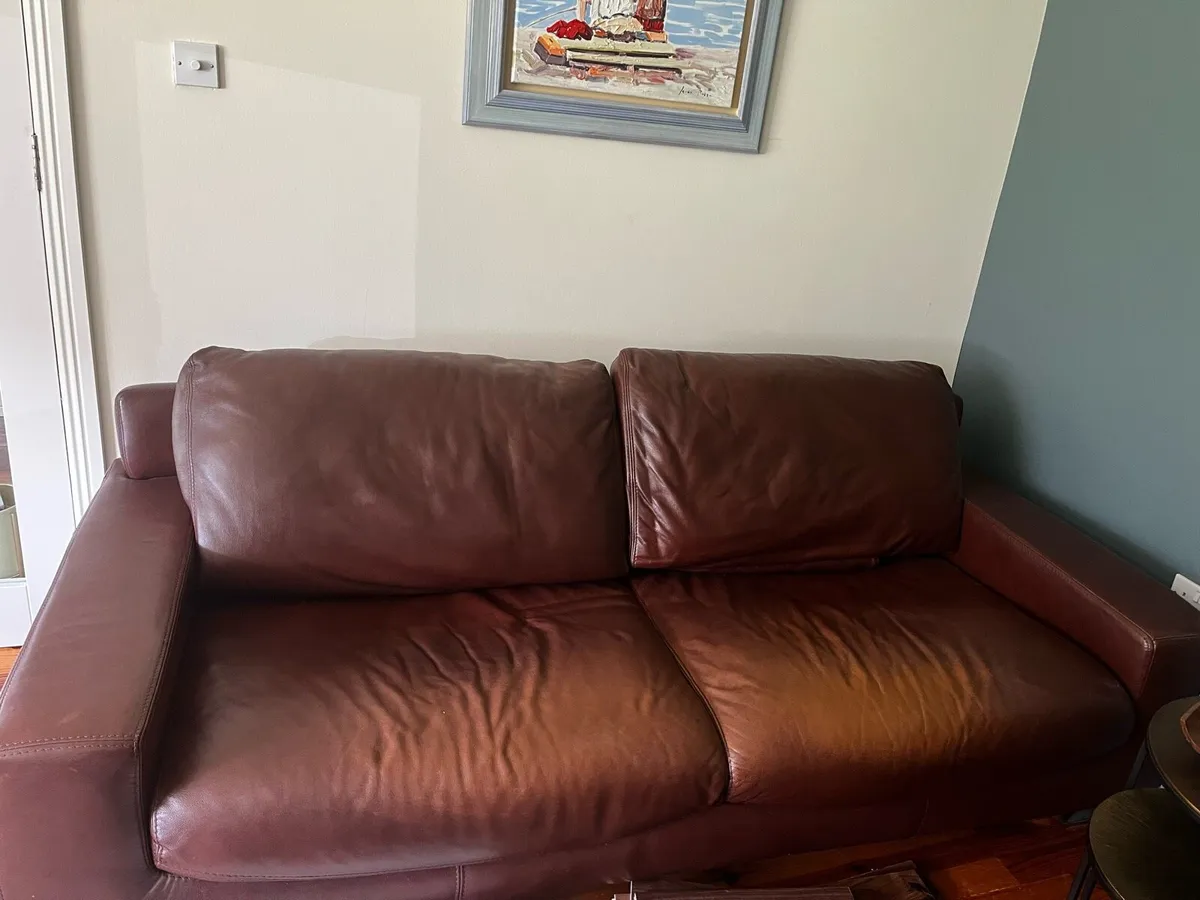 Italian Leather Sofas For Sale 3 and 2 seater - Image 4