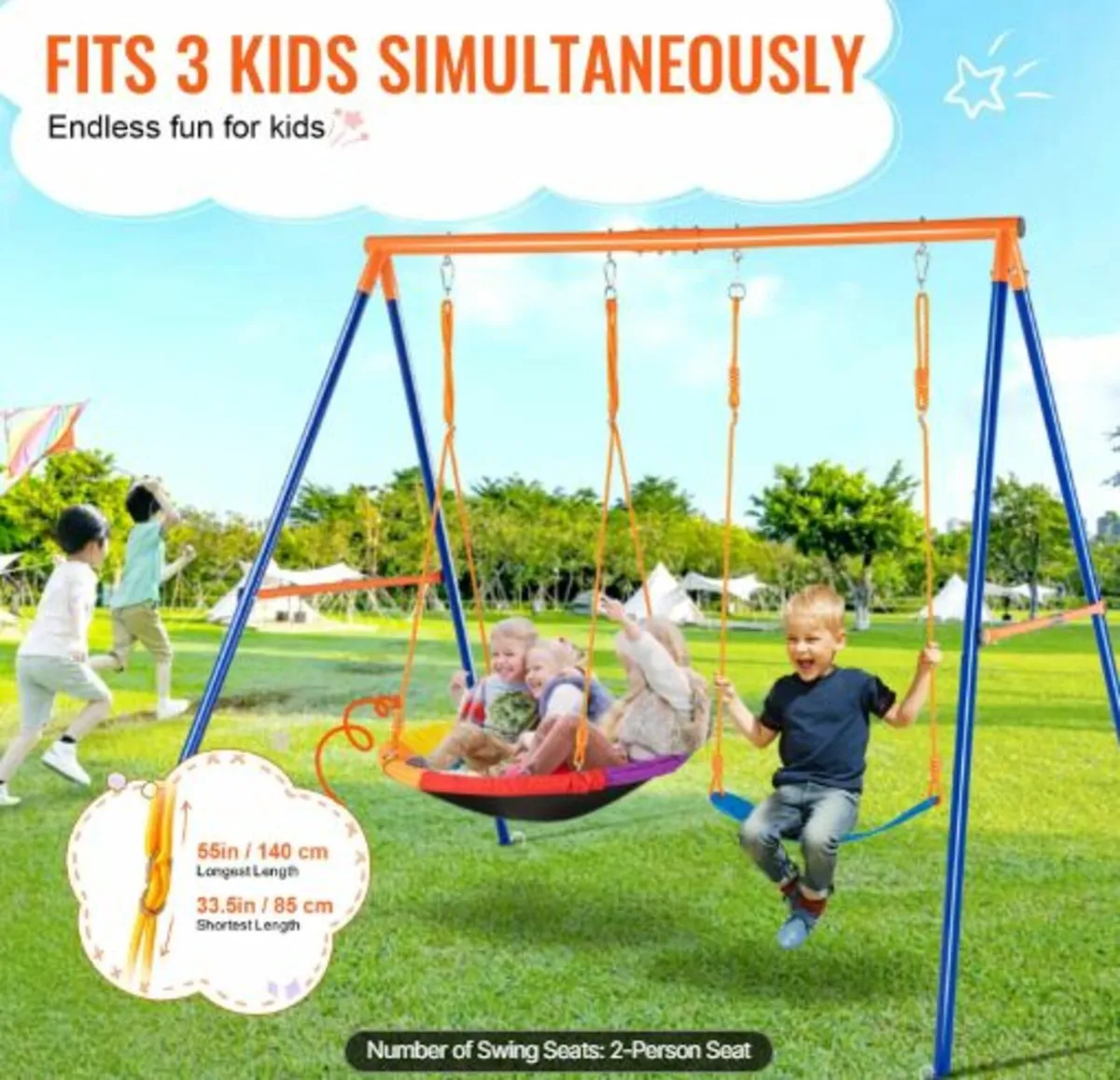Swing Sets for Backyard 1 Saucer 1 Belt Swing Seat - Image 2