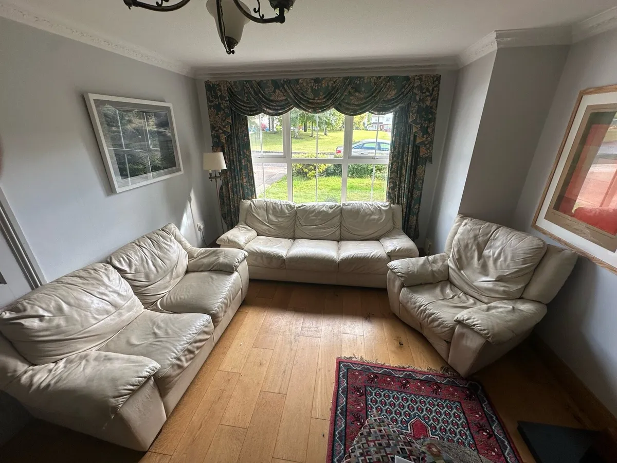 Leather Couch Set - Image 1