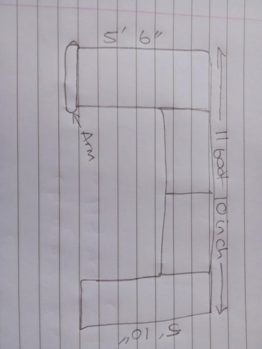 Mobile home sofa cushions and arm - Image 2
