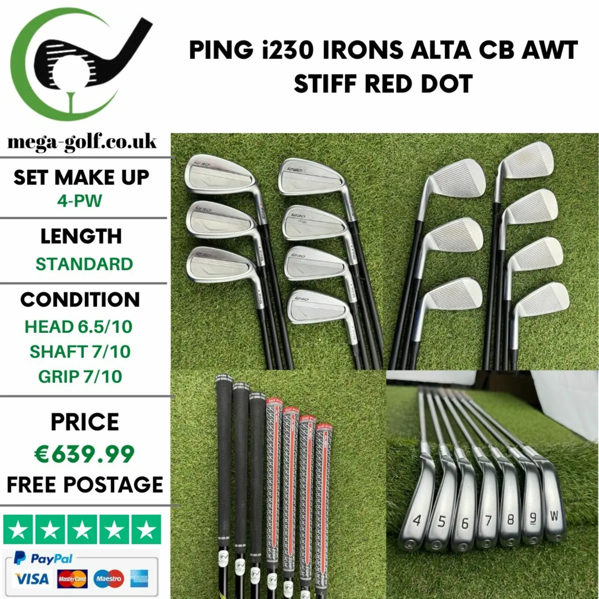 PING i230 IRONS / 4-PW / ALTA CB AWT STIFF - Image 1
