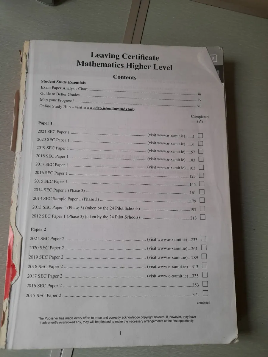 Leaving Cert Maths higher level textbook