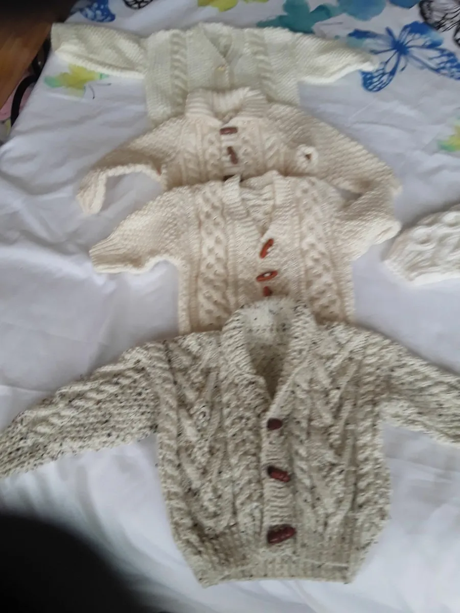 Brand new baby Aaron cardigan's hand knitted - Image 1
