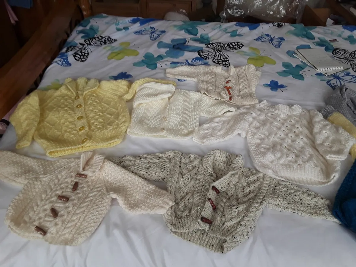 Brand new baby Aaron cardigan's hand knitted - Image 3