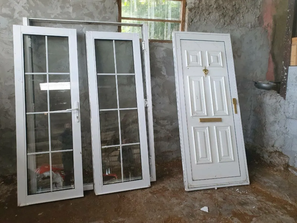 Pvc single door and aluminium double door